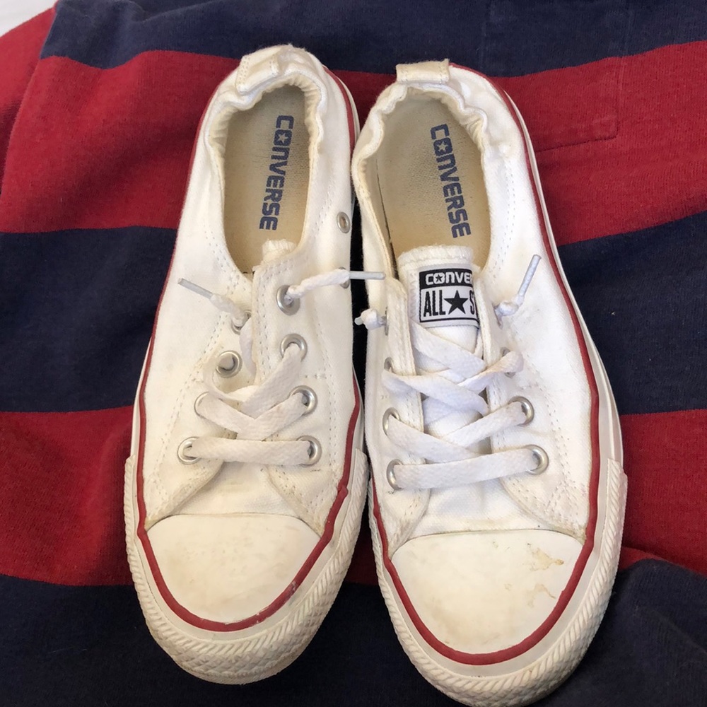 Low Top White Converse Size 8